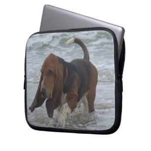 Laptop Sleeve Basset Hound In The Sea