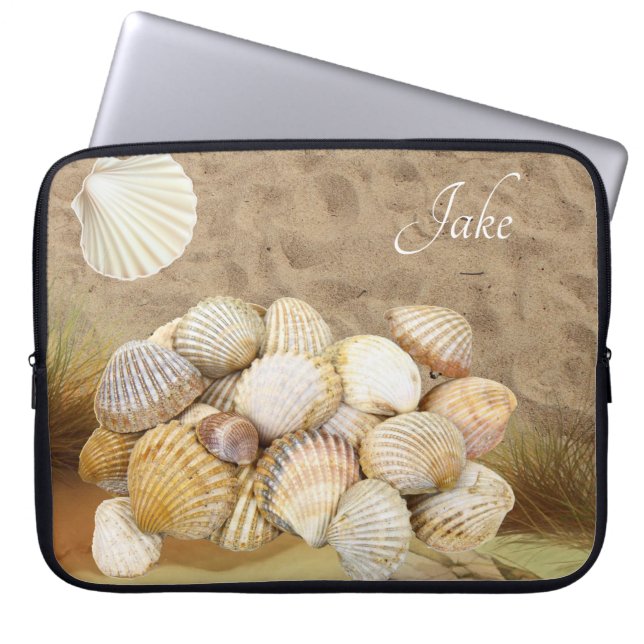 Laptop Sleeve Beach Sand Clams (Front)