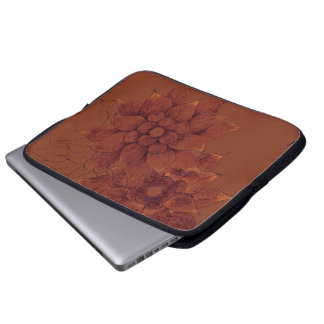 laptop sleeve--Bronze Flowers Laptop Sleeve