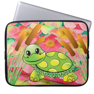 Laptop Sleeve Floral Turtle