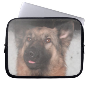 Laptop Sleeve German Shepherd Sticking Tongue Out