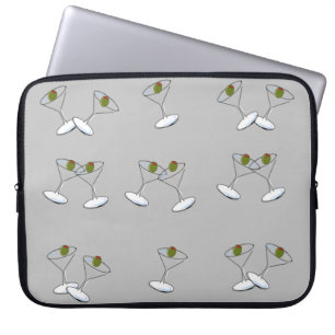 Laptop Sleeve Gray Martini Glasses