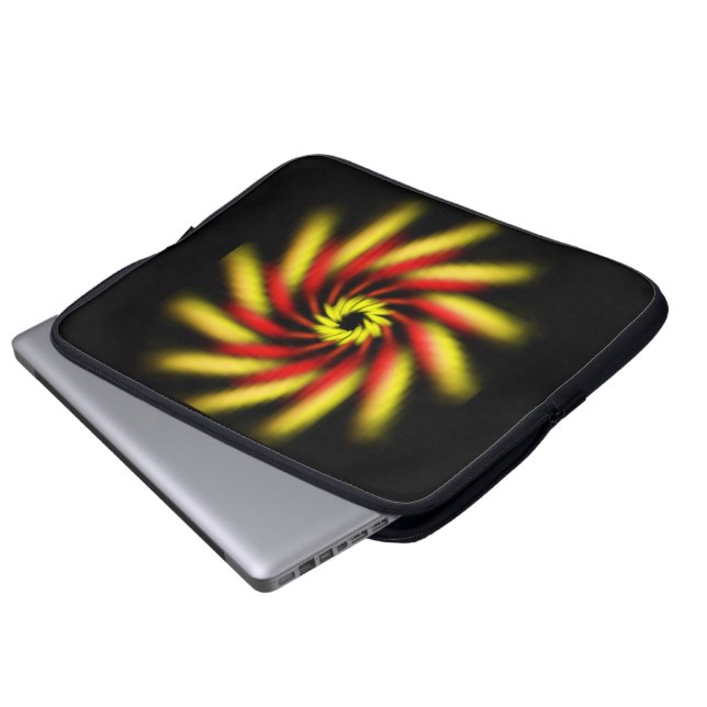 Laptop Sleeve - Pinwheel in Red and Yellow (Front Bottom)