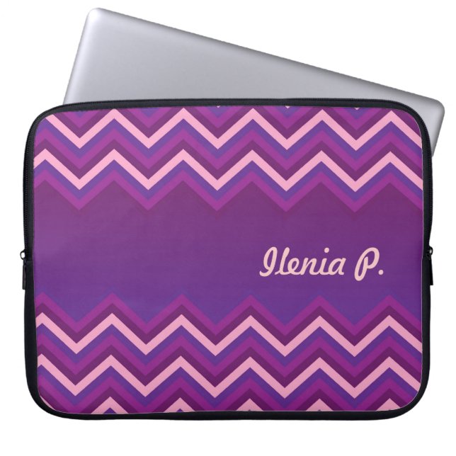 LapTop Sleeve Retro Zig Zag Chevron Pattern (Front)