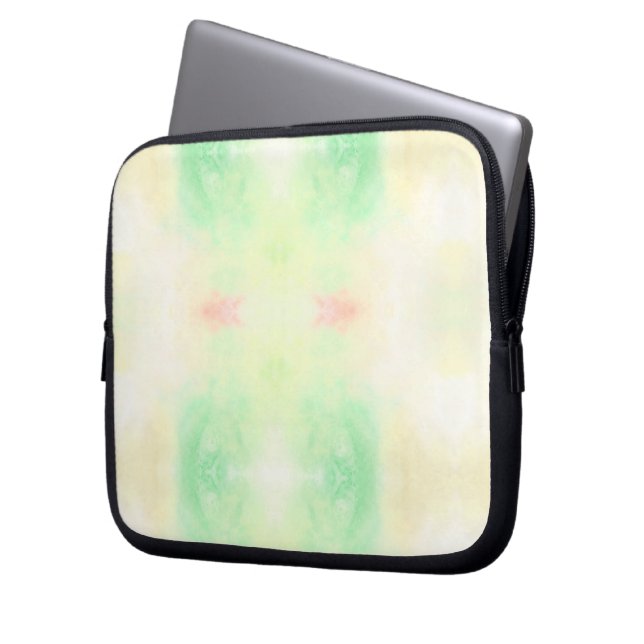 Laptop sleeve with a soft, abstract watercolor (Front Left)