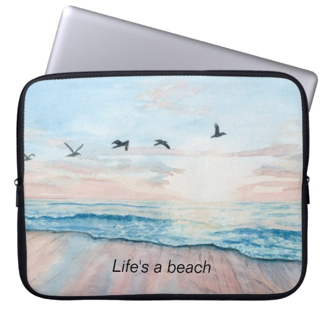 laptop sleeve with beach art (Front)
