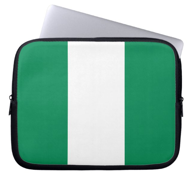 Laptop Sleeve with flag of Nigeria (Front)