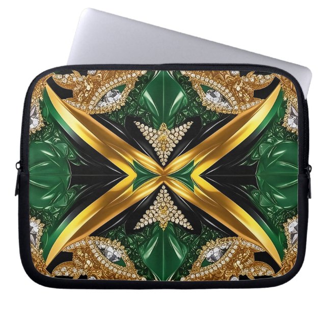 Laptop Sleeve with Jamaican Colours Design (Front)