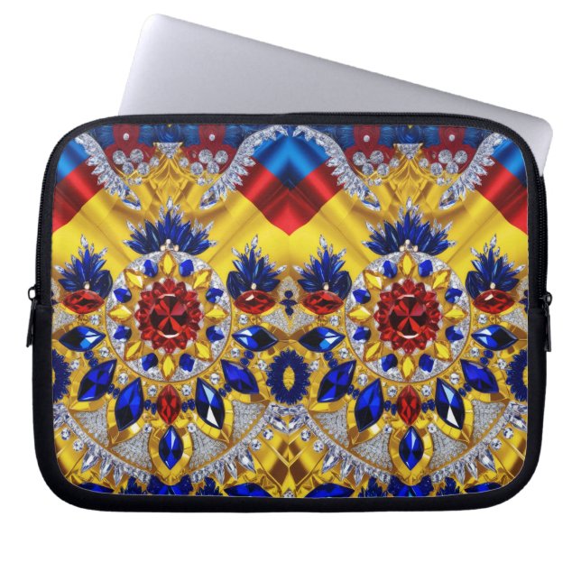 Laptop Sleeve with Romanian Colours Design (Front)