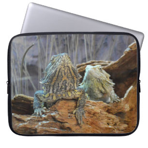Laptop Sleeve with two curious lizards