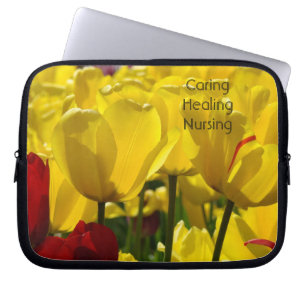 Laptop sleeves Yellow Tulip Flowers Nursing gifts