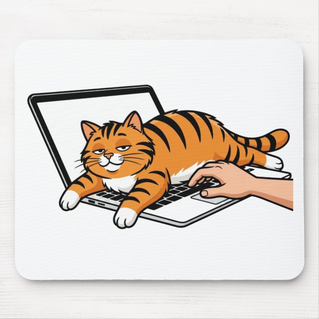  Laptop StickerWork From Home Cat  Mouse Pad (Front)