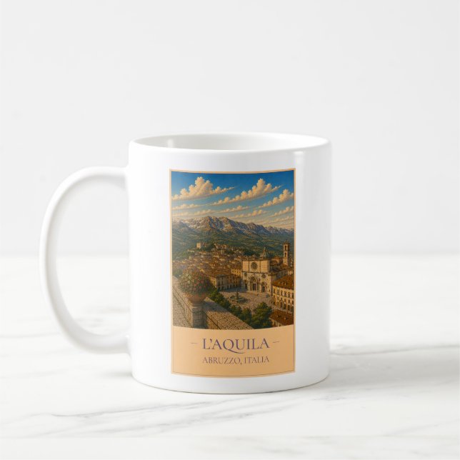 L'Aquila, Italy – Vintage Travel Mug (Left)