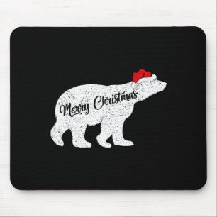Lar Bear Animal Lover Xmas Santa Hat Lar Bear Chri Mouse Pad