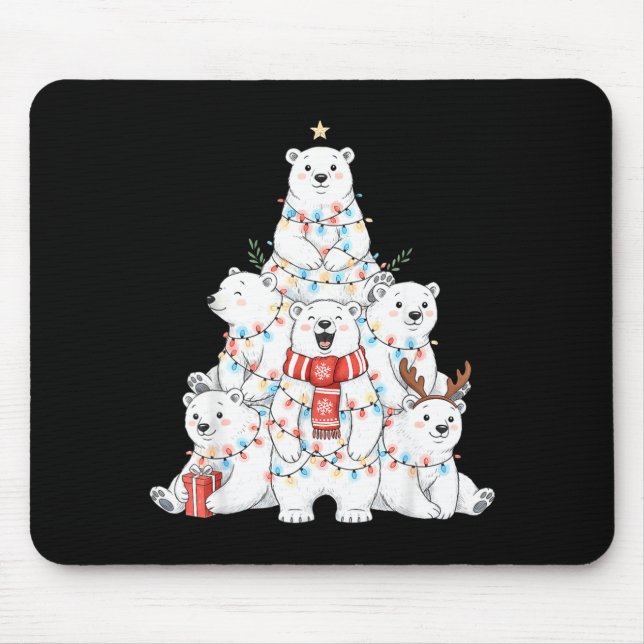 Lar Bear Christmas Tree Xmas Pyjamas  Mouse Pad (Front)