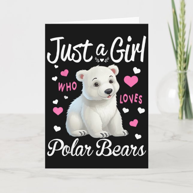 Lar Bear Girl Women Funny Just A Girl Who Love Lar Card (Front)
