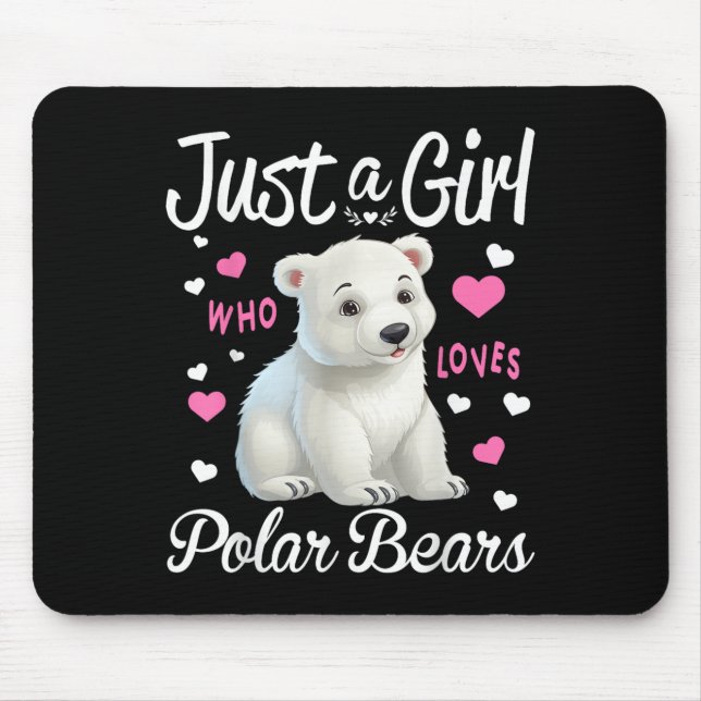 Lar Bear Girl Women Funny Just A Girl Who Love Lar Mouse Pad (Front)
