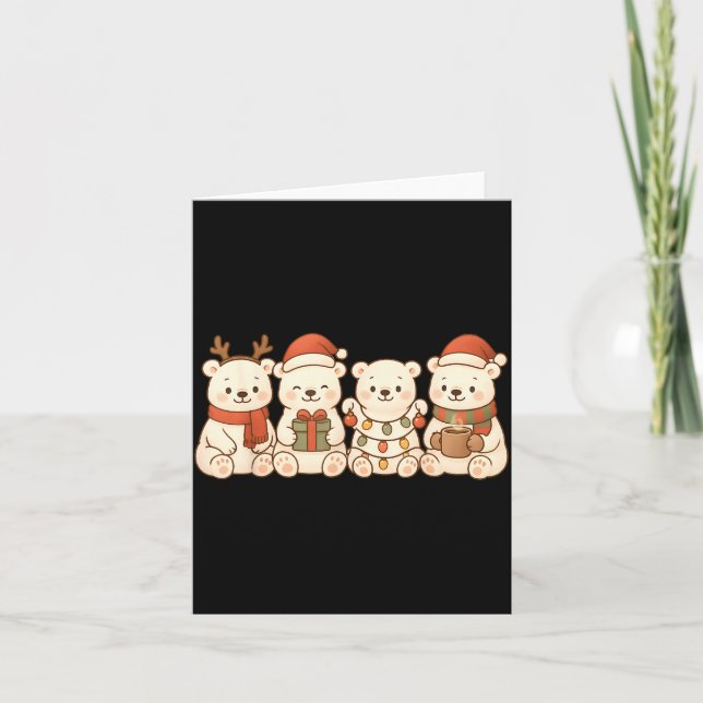 Lar Bears Kids Boys Girls Christmas Lar Bears  Card (Front)