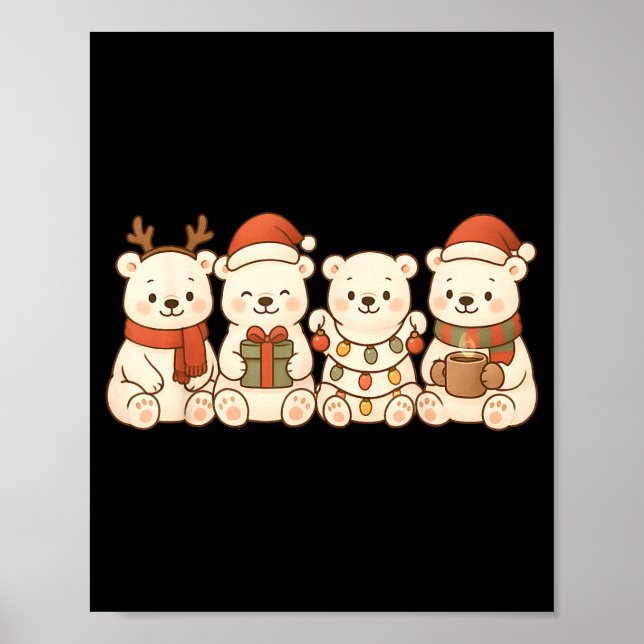 Lar Bears Kids Boys Girls Christmas Lar Bears  Poster (Front)
