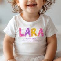Lara girls name meaning pink purple flower star