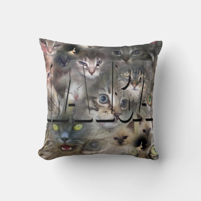 Lara Name With Cats, Cushion (Front)