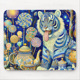 LARA ~ Paisley Tiger ~ tea party ~ Mousepad