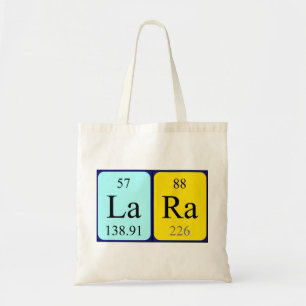 Lara periodic table name tote bag