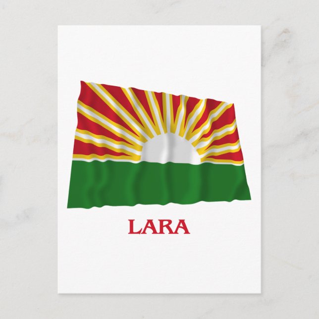 Lara Waving Flag with Name Postcard (Front)