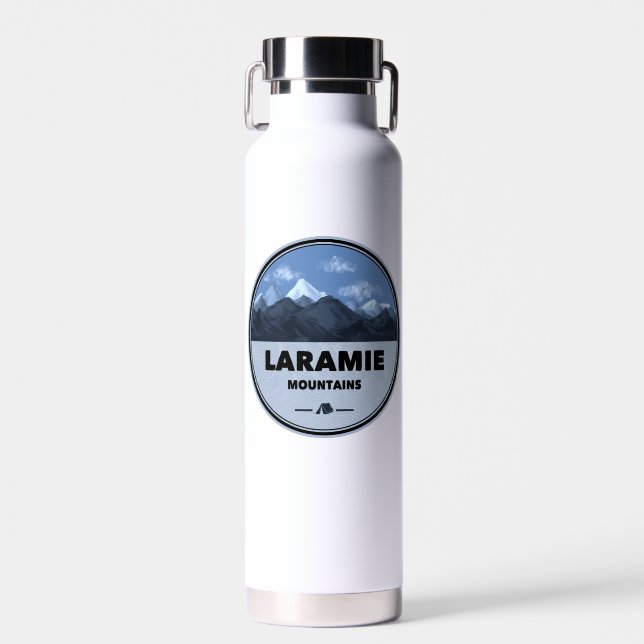 Laramie Mountains Wyoming Colorado Camping Water Bottle (Front)