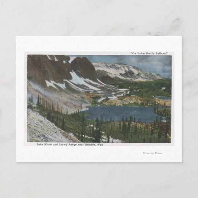 Laramie, WY - Lake Marie and Snowy Range on Unio Postcard (Front)