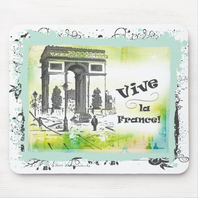 L'Arc de Triomphe Collage Art Mouse Pad (Front)
