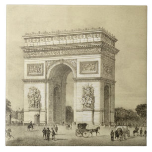L'Arc de Triomphe, Paris, engraved by Auguste Bry Ceramic Tile