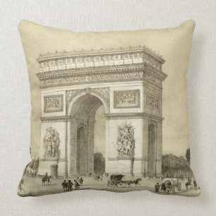 L'Arc de Triomphe, Paris, engraved by Auguste Bry Cushion