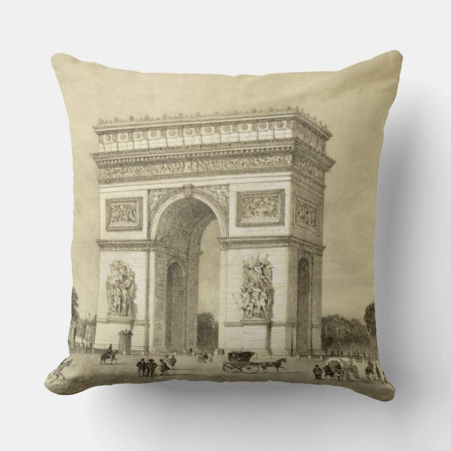 L'Arc de Triomphe, Paris, engraved by Auguste Bry Cushion (Front)