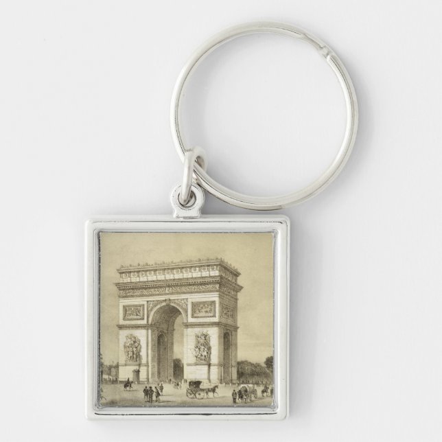 L'Arc de Triomphe, Paris, engraved by Auguste Bry Key Ring (Front)