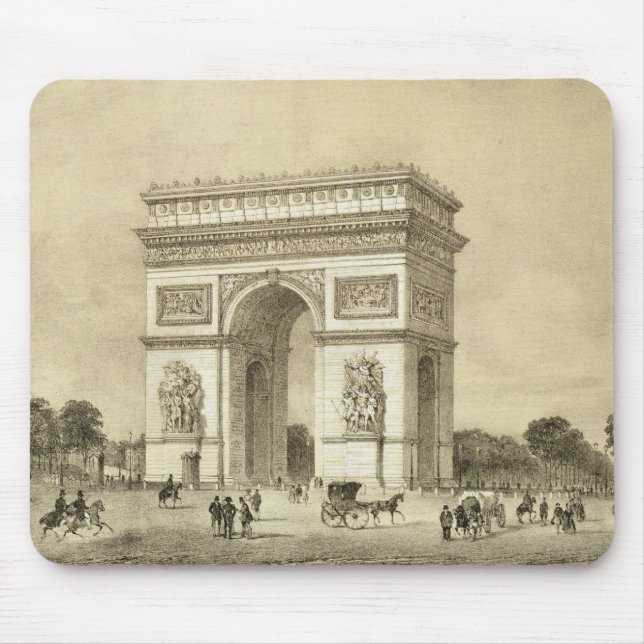 L'Arc de Triomphe, Paris, engraved by Auguste Bry Mouse Pad (Front)