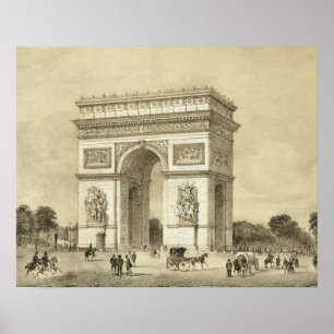 L'Arc de Triomphe, Paris, engraved by Auguste Bry Poster