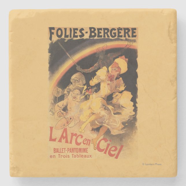 L'Arc-en-Ciel Ballet at Folies-Bergere Stone Coaster (Front)