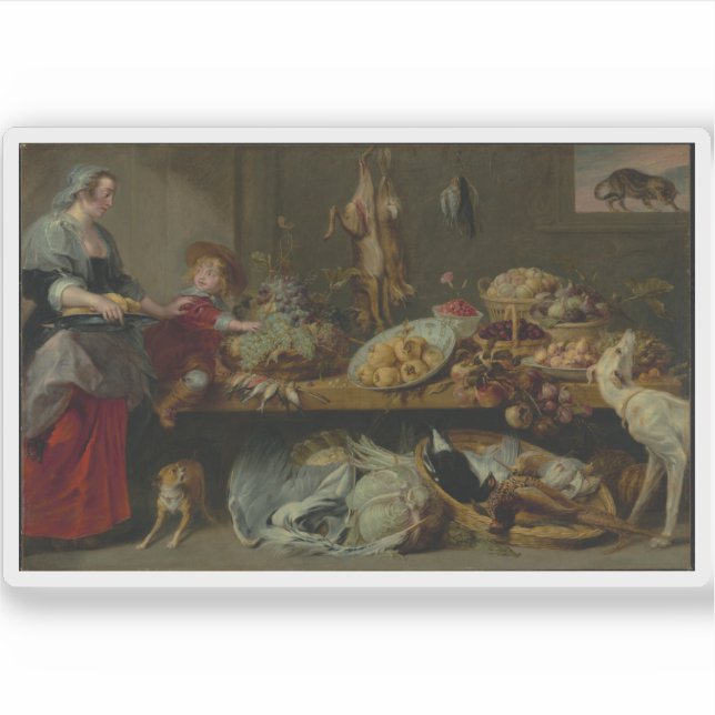 Larder Still Life with Housekeeper and Young Boy (Front)