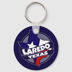 Laredo Texas flag burst keychain