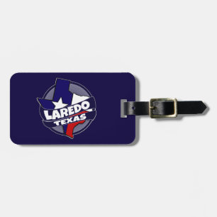 Laredo Texas flag burst luggage tag