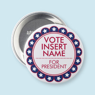 Large 3" Button Vote Election Political Campaign