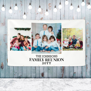 Large 3 Photo Collage Family Reunion Custom Banner