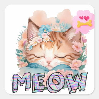 Large 8" x 8" Custom-Cut Vinyl Cat Stickers