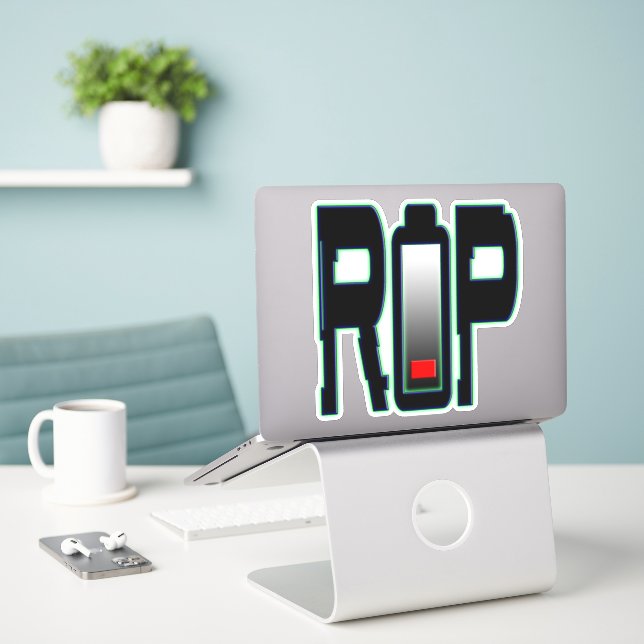  Large 8" x 8" Custom-Cut Vinyl Sticker (Laptop On Desk)