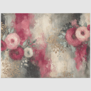 Large Abstract Art College Pink& Black Decoupage Tissue Paper