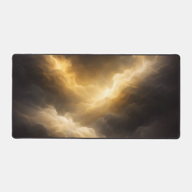 Large Abstract Golden Nebula Mouse Pad (Front)