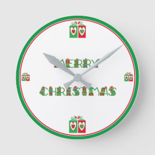 Large Acrylic Merry Christmas Wall Clocks