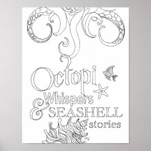 Large Adult Colouring Page Octopus Ocean Art Poster