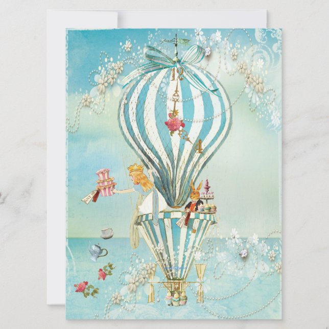 Large Alice In Wonderland Party Invitations (Front)
